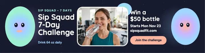 Sip Squad 7-Day Challenge hydration billboard template