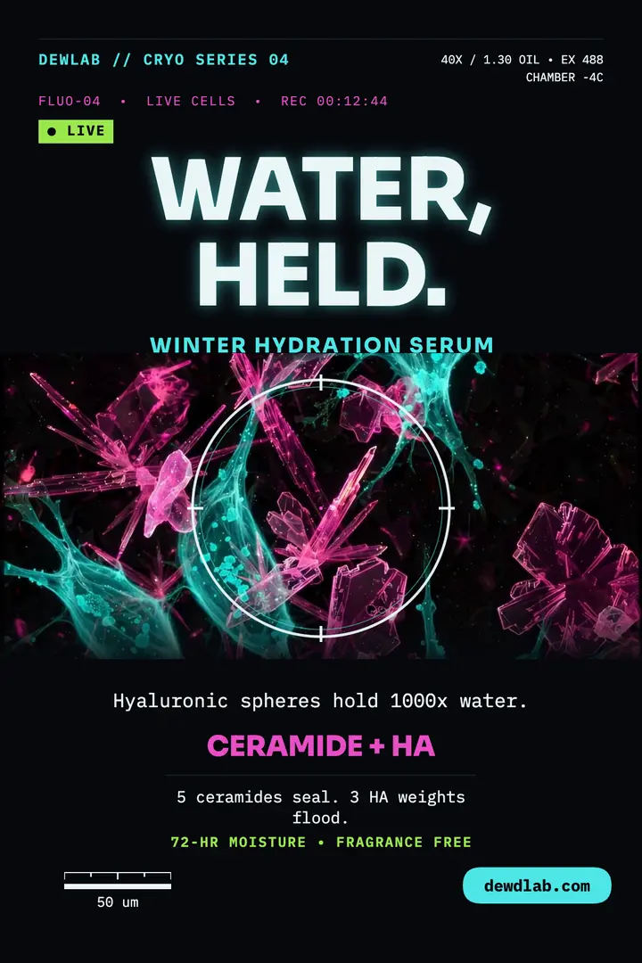 Dewlab winter hydration serum lab poster template