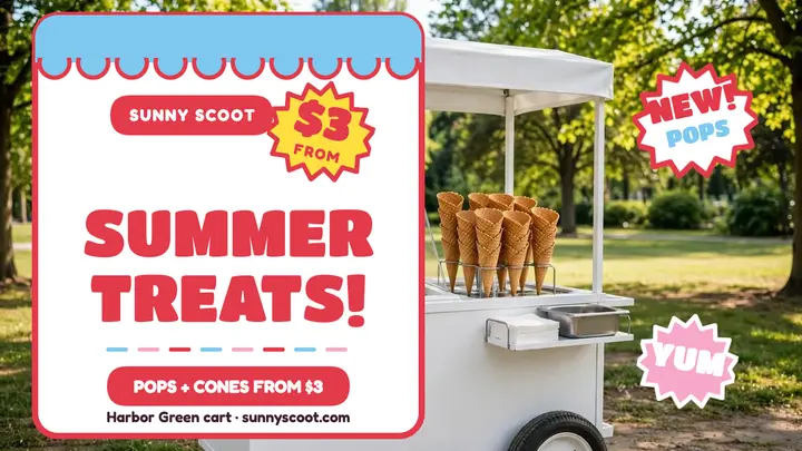 Sunny Scoot summer treats thumbnail template