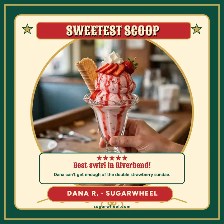 Sugarwheel fairground review card template
