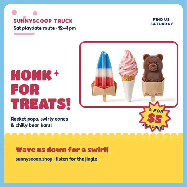 Sunnyscoop truck kids promo post template