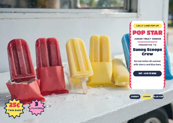 Lolly Lane Pop-Up vendor certificate template