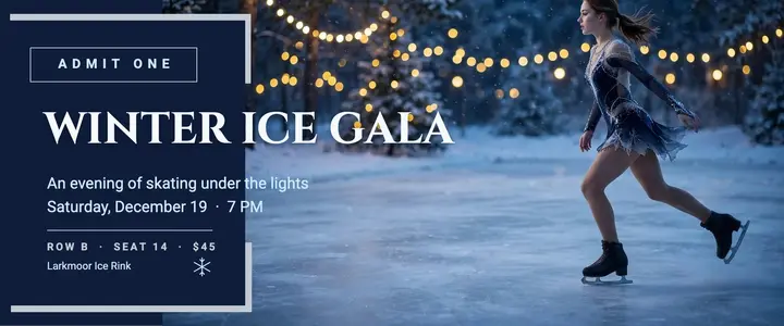 Winter ice gala ticket template