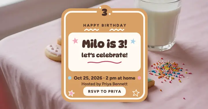 Milo's third birthday cookie post: toddler birthday post template