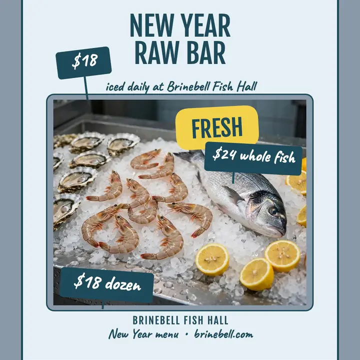 Brinebell iced raw bar New Year post template
