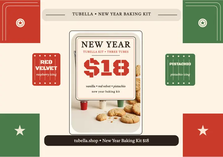Tubella New Year icing tube kit certificate template
