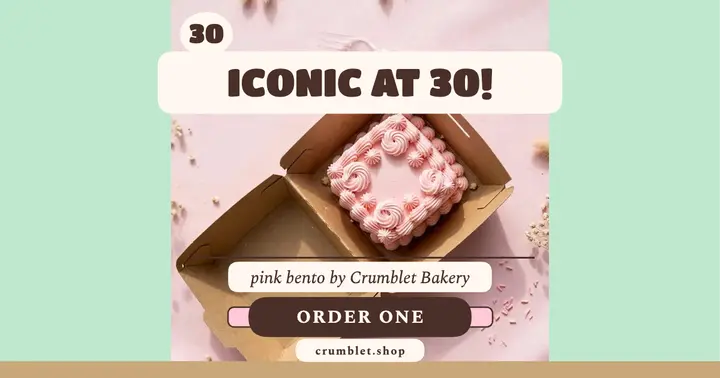 Iconic bento birthday post, Crumblet template