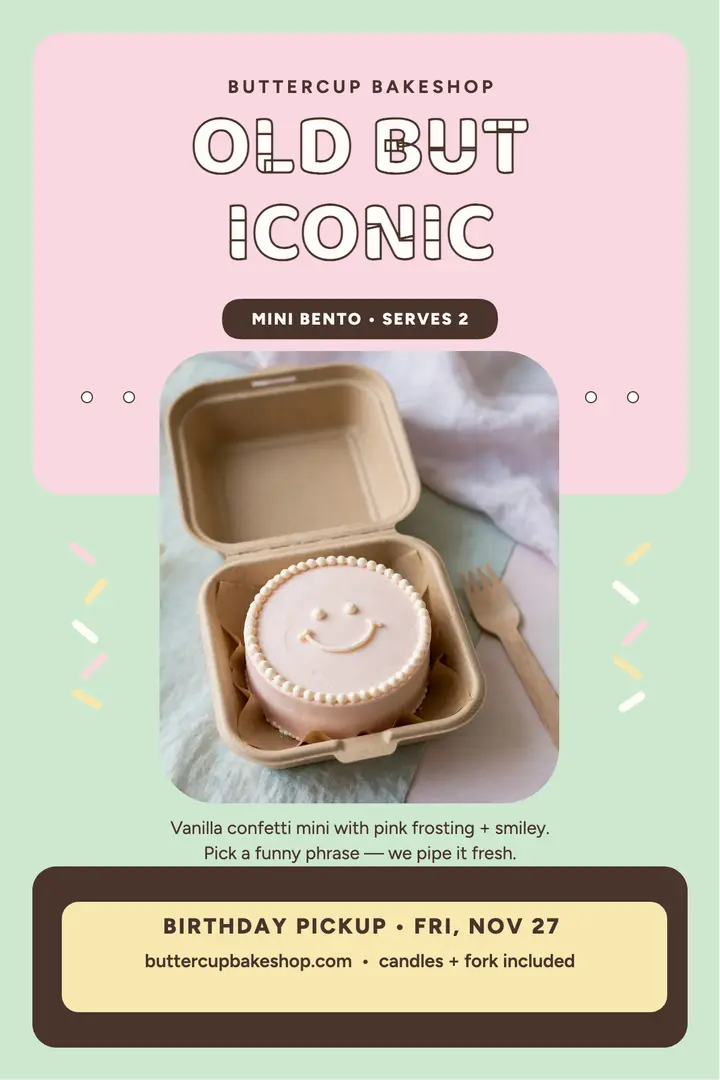 Old but iconic bento birthday poster template