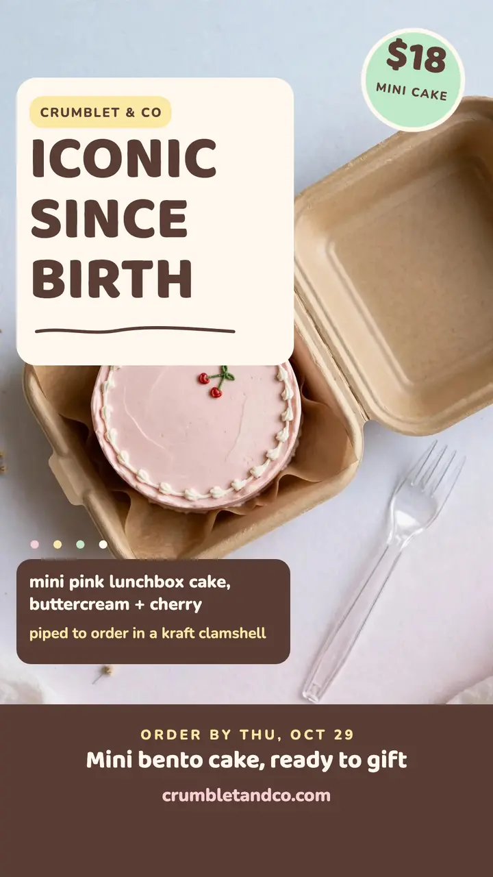 Iconic bento birthday cake story template