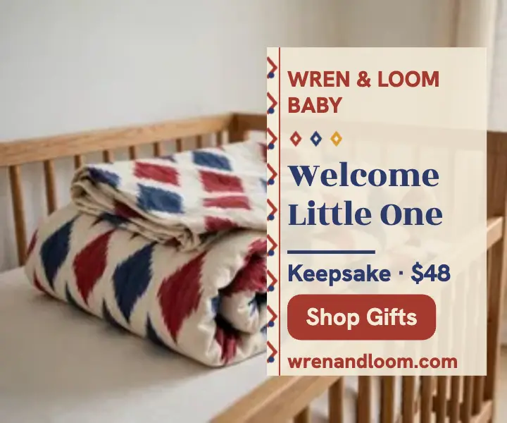 Wren and Loom welcome blanket ad template