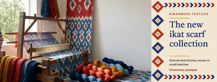 Ikat scarf and throw collection cover template