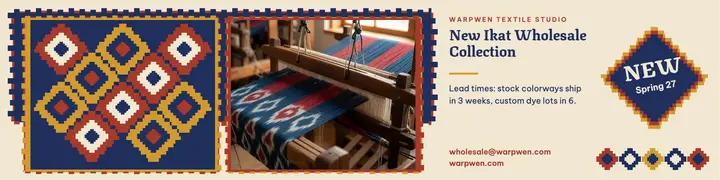 Warpwen ikat wholesale collection banner template