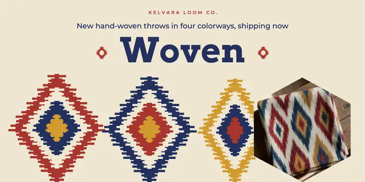 Kelvara Loom Co. new hand-woven throws ikat post template