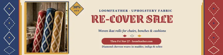 Loomfeather ikat re-cover sale banner template