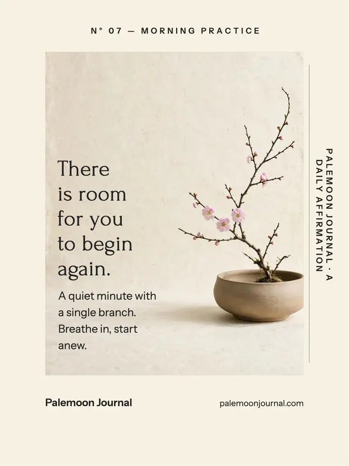 Begin again ikebana affirmation portrait template