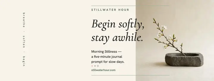 Stillwater Hour calm wellness cover template