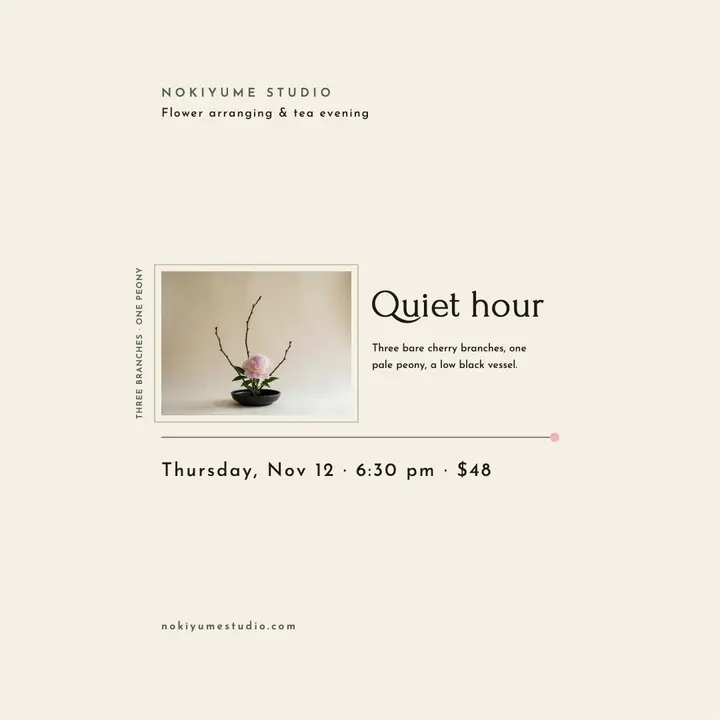 Quiet hour flower arranging and tea evening post template