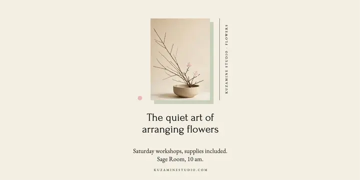 Kuzamine Studio flower arranging workshop minimal post template