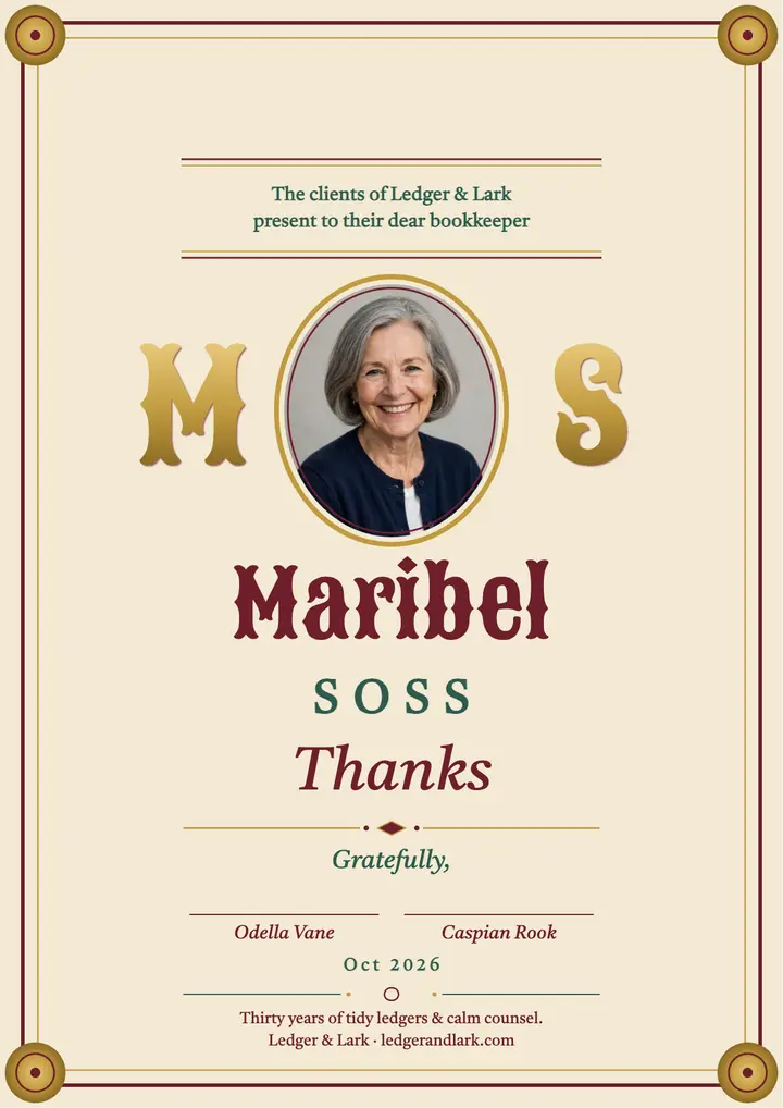 Illuminated thank you for Maribel, testimonial flyer: customer testimonial flyer template