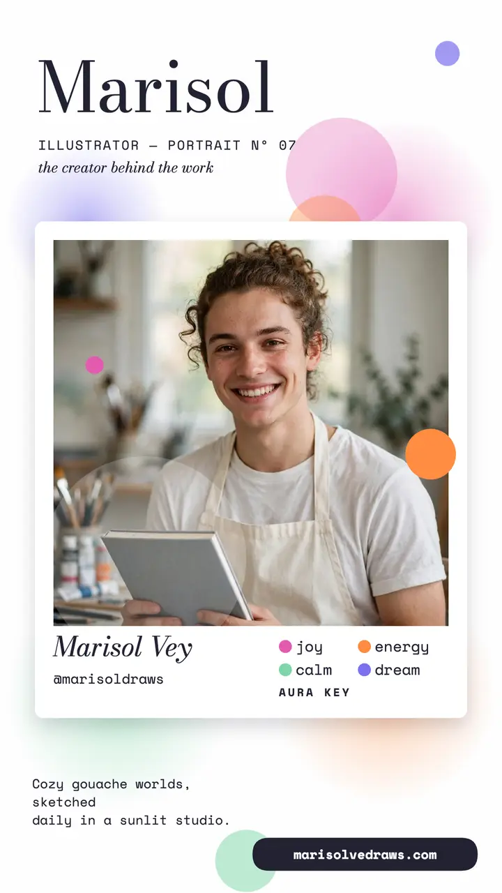 Marisol Vey aura portrait story template