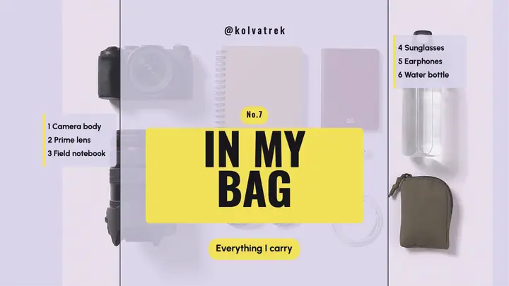 In my bag travel photographer knolling thumbnail template