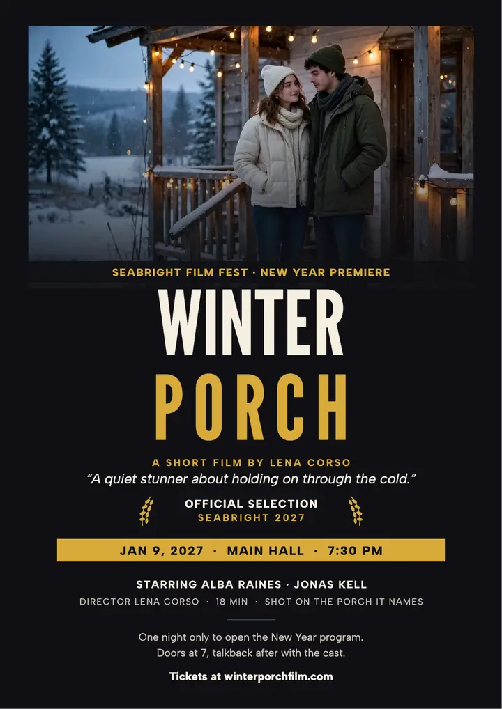 Winter Porch premiere flyer template
