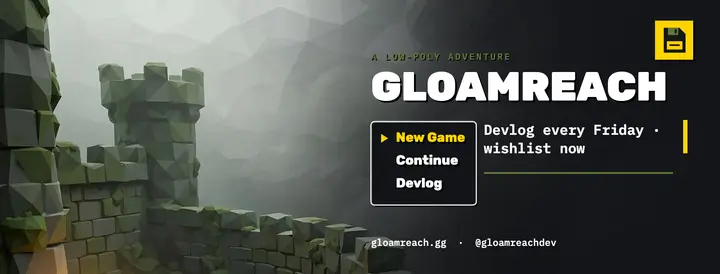 Gloamreach game devlog Facebook cover: game devlog facebook cover template