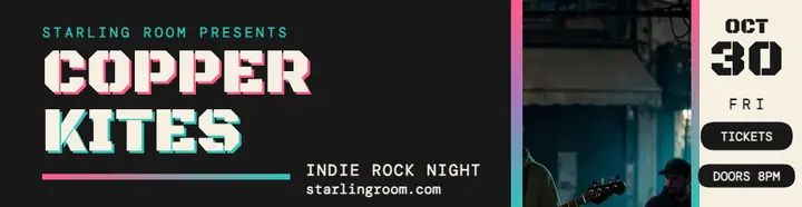 Copper Kites indie night billboard template