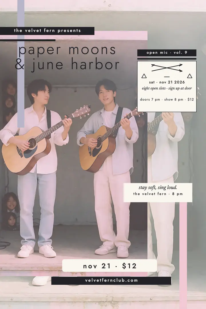 Paper Moons open mic hipster poster template