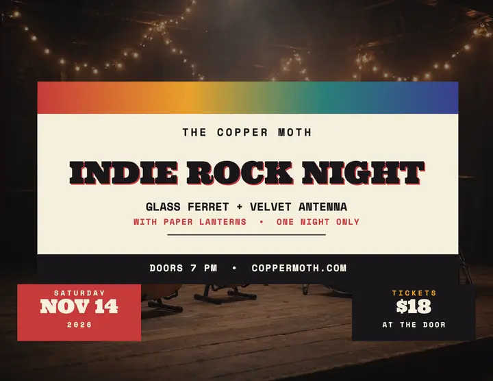 Copper Moth indie rock night flyer template