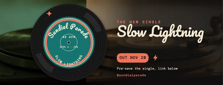 Sundial Parade Slow Lightning single cover, 45 rpm label template
