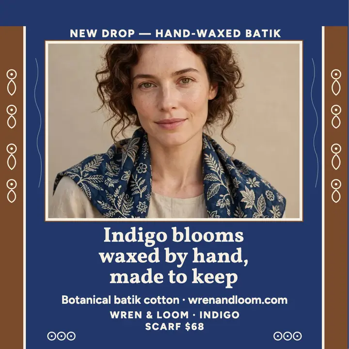 Wren and Loom indigo scarf drop template