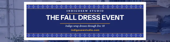 Indigosew Studio fall dress banner: etsy shop banner dress template