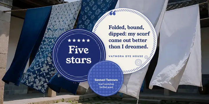 Indigo dye studio five-star review, shibori circles template