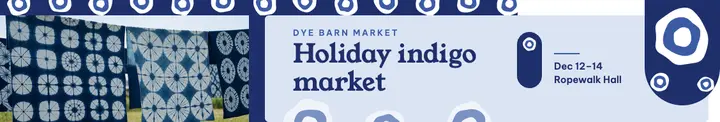 Dye Barn Market holiday indigo cover: holiday market linkedin cover template