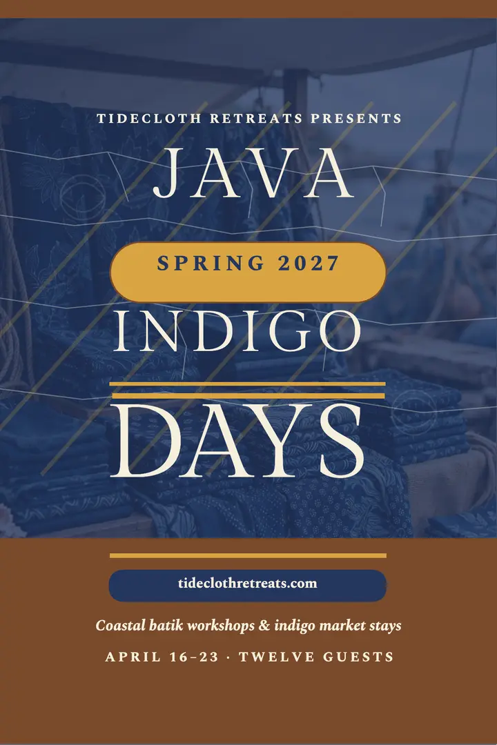 Java indigo days batik retreat poster template