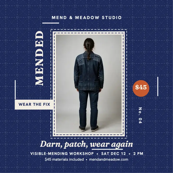 Mend and Meadow visible mending workshop post template