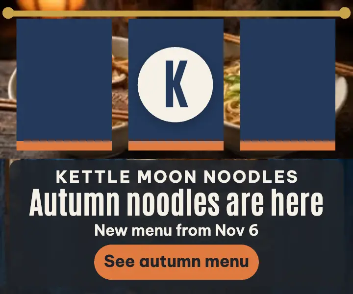 Kettle Moon autumn noodle menu ad template