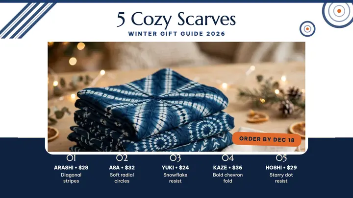 Indigo scarf gift guide thumbnail template