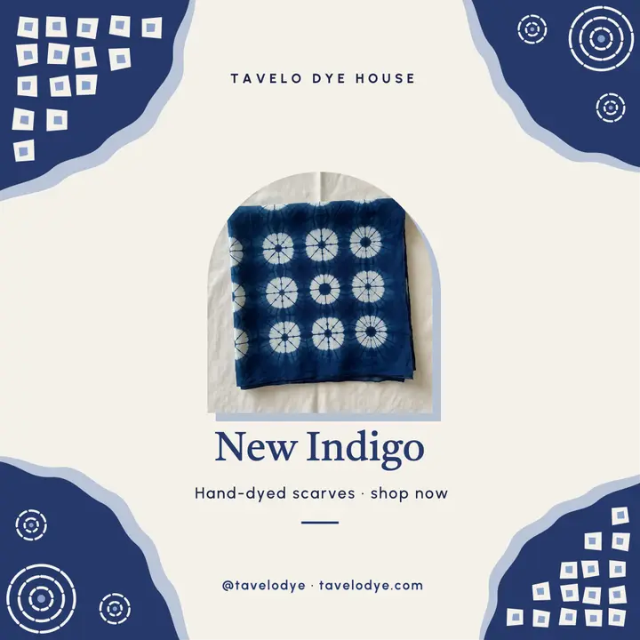 Hand-dyed indigo scarf new arrivals post, shibori template