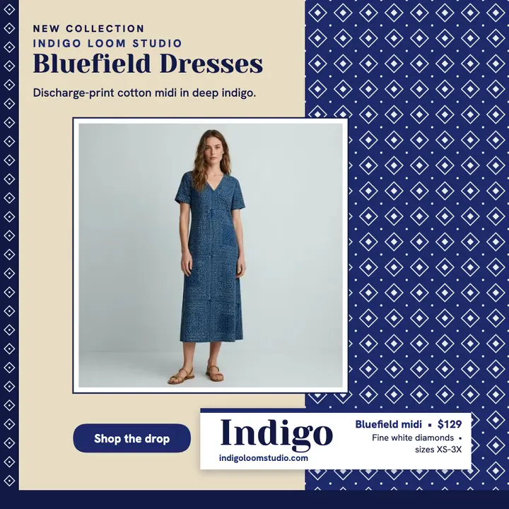 Indigo Loom Bluefield dress lookbook template