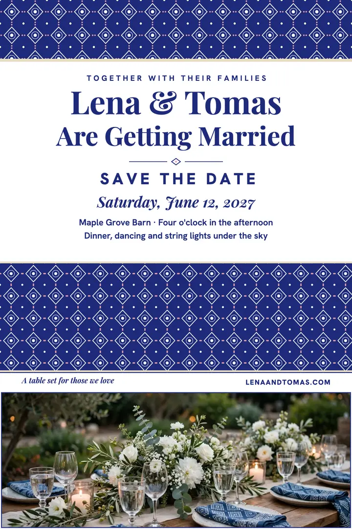 Lena and Tomas shweshwe wedding poster template