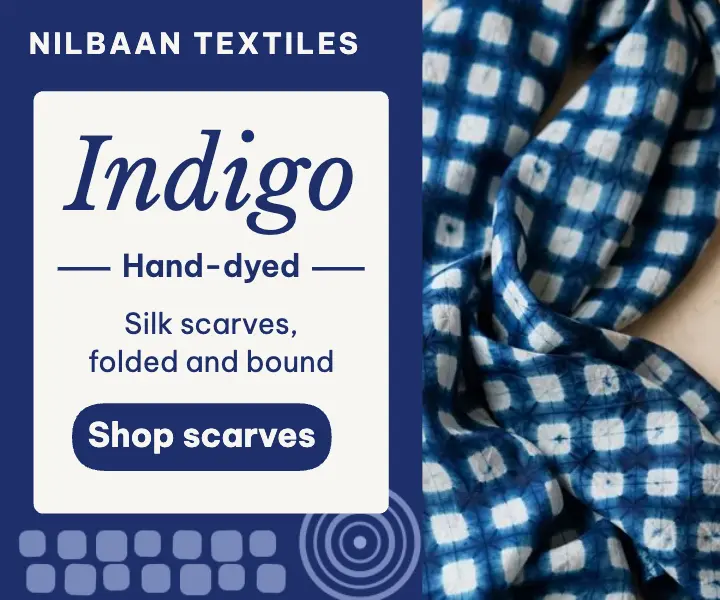 Nilbaan Textiles indigo scarf ad template