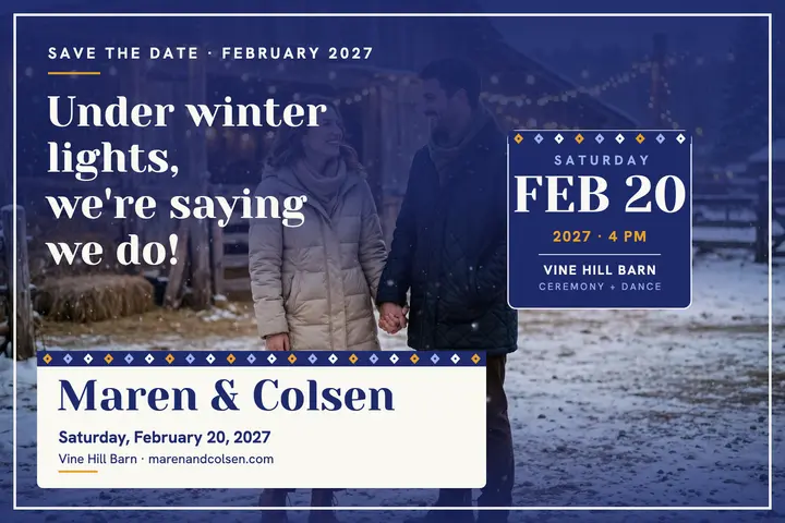 Maren and Colsen winter save the date template