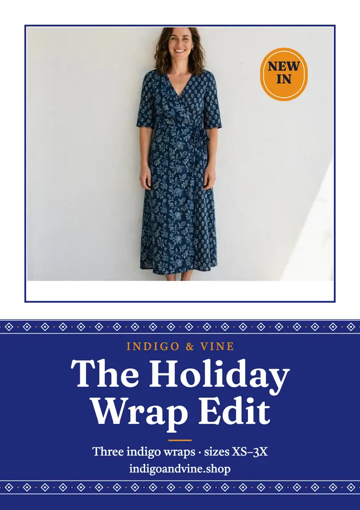 Indigo and Vine holiday wrap lookbook template