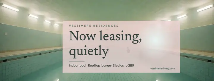 Vessimere now leasing indoor pool liminal cover template