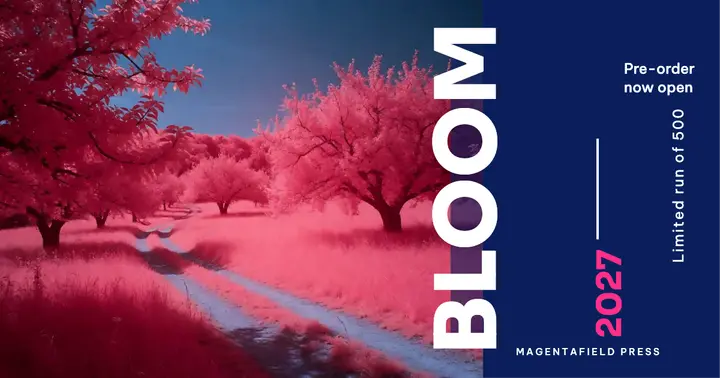 Magentafield Press Bloom pre-order post template
