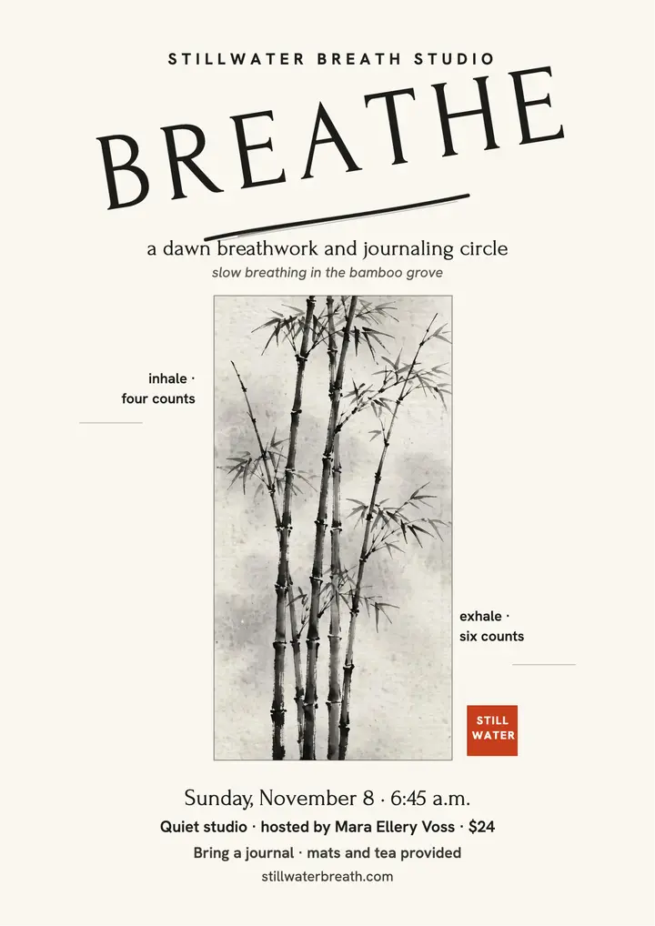 Stillwater dawn breath circle ink flyer template