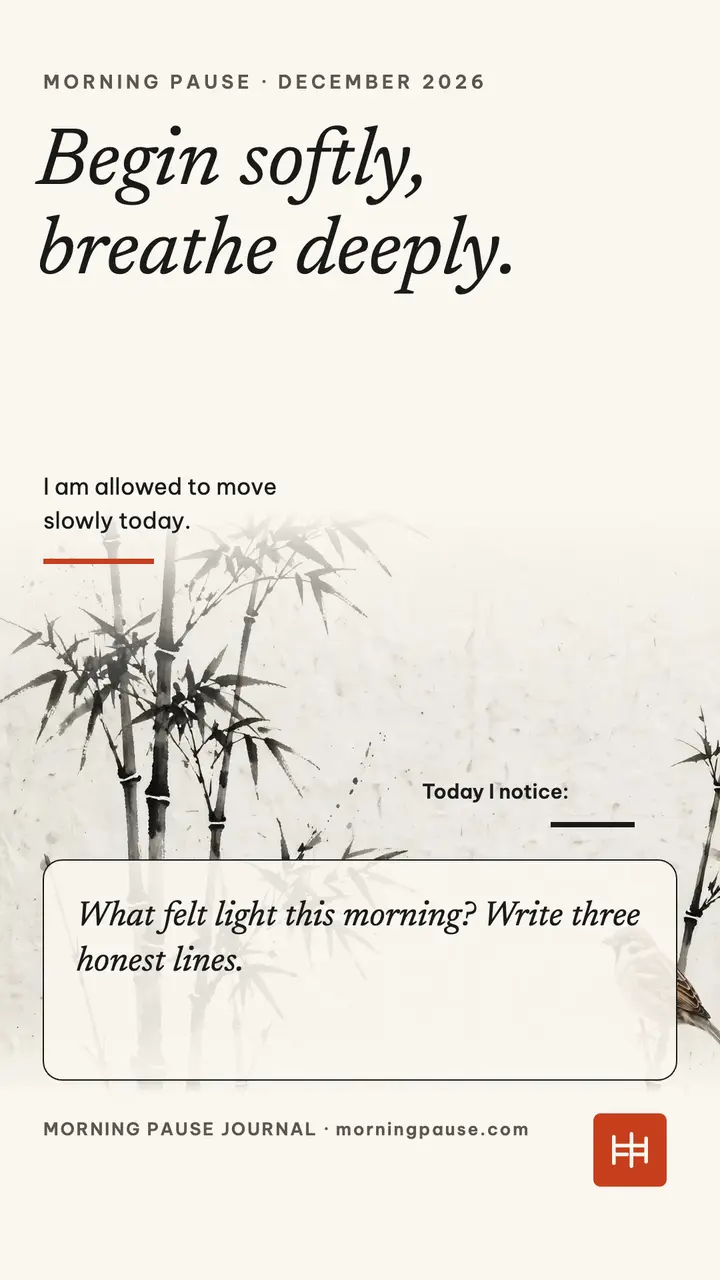 Morning Pause bamboo calm story template