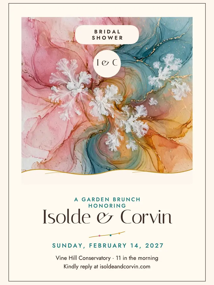 Ink bloom bridal brunch invitation template